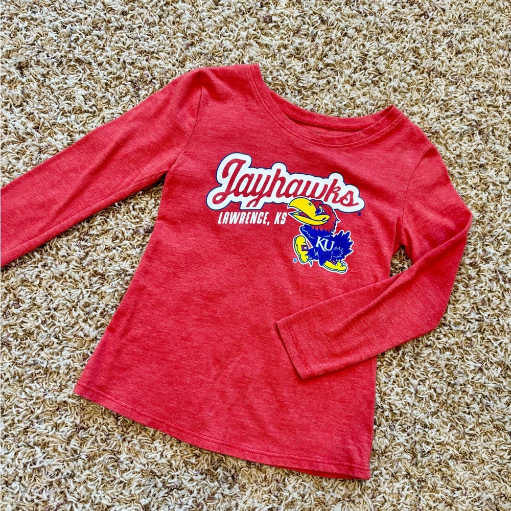 Kansas Jayhawks Red Long Sleeve Shirt
